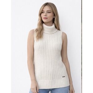 Hollister California Cream Sleeveless Cowl-neck Knit Tunic Sweater - SZ XS